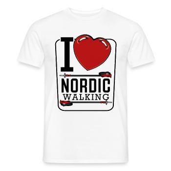 Nordic Walking - Men's T-Shirt - white - Front - AI Model Male 178 dark (178cm)