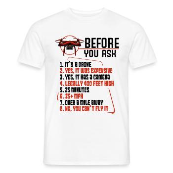 drones - T-shirt homme - blanc - Devant - AI Model Male 178 dark (178cm)
