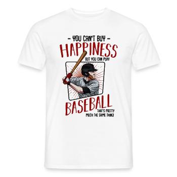 baseball - Men's T-Shirt - white - Front - AI Model Male 178 dark (178cm)