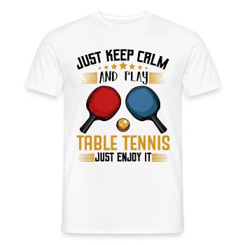 Ping Pong Funny Sayings Table Tennis Cool Gift - Men's T-Shirt - white - Front - AI Model Male 178 dark (178cm)