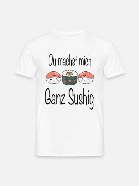 Sushi Sprüche Reis Lachs lustige Sprüche - Männer T-Shirt - Weiß