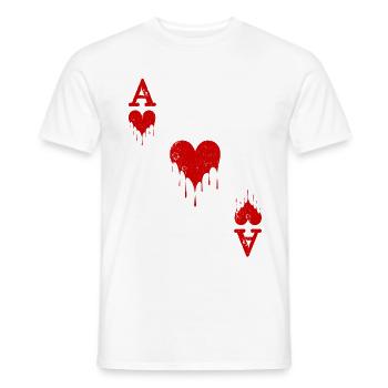 Heart As vintage distressed look - Men's T-Shirt - white - Front - AI Model Male 178 dark (178cm)