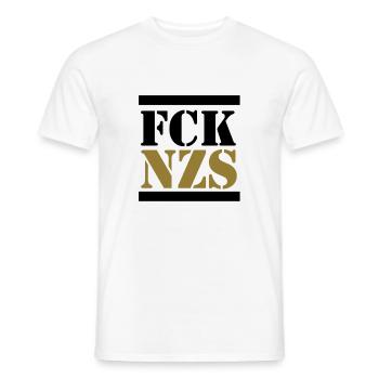 fck nazis contre la droite anti afd contre le racisme - T-shirt homme - blanc - Devant - AI Model Male 178 dark (178cm)