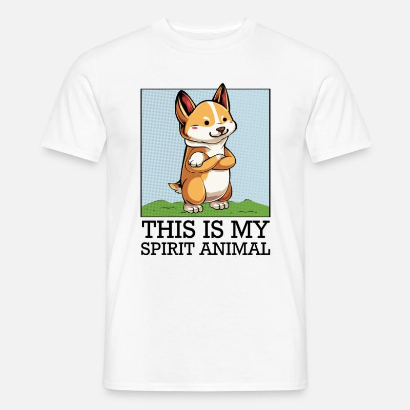 Corgi - Männer T-Shirt - Weiß