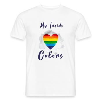 My Inside Colors Gay Pride Regenbogenfahne LGBTQ - Männer T-Shirt - Weiß - Vorne - AI Model Male 178 dark (178cm)