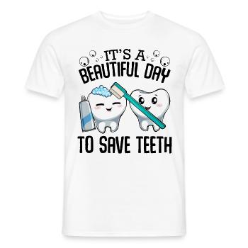 Dentiste - T-shirt homme - blanc - Devant - AI Model Male 178 dark (178cm)