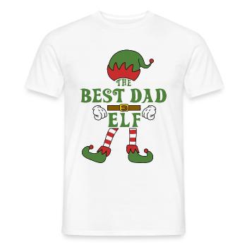 The Best Dad Elf Christmas Family Outfit - Men's T-Shirt - white - Front - AI Model Male 178 dark (178cm)