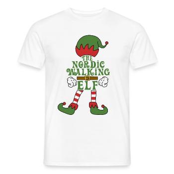The Nordic Walking Elf Christmas Family Outfit - Men's T-Shirt - white - Front - AI Model Male 178 dark (178cm)