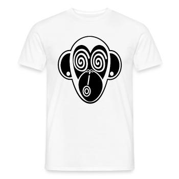 Schmooze Monkey classic design: BLACK MONKEYHEAD - Men's T-Shirt - white - Front - AI Model Male 178 dark (178cm)