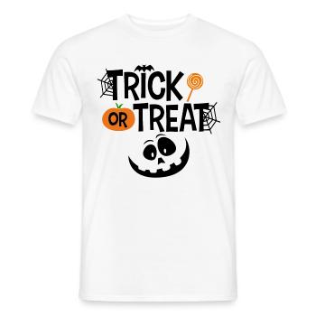 Trick or Treat Halloween Face Pumpkin - Men's T-Shirt - white - Front - AI Model Male 178 dark (178cm)