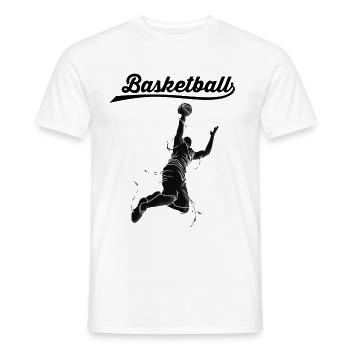 basketball - Men's T-Shirt - white - Front - AI Model Male 178 dark (178cm)