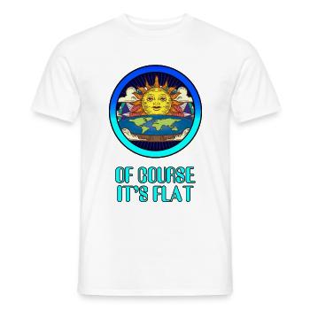 Flache Erde Spruch Verschwörungstheorie - Männer T-Shirt - Weiß - Vorne - AI Model Male 178 dark (178cm)