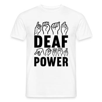 Taub Gehörlos Deaf Geschenk - Männer T-Shirt - Weiß - Vorne - AI Model Male 178 dark (178cm)