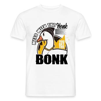 Funny Animals Goose Funny Sayings - Men's T-Shirt - white - Front - AI Model Male 178 dark (178cm)