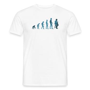 Evolution du saxophone - T-shirt homme - blanc - Devant - AI Model Male 178 dark (178cm)