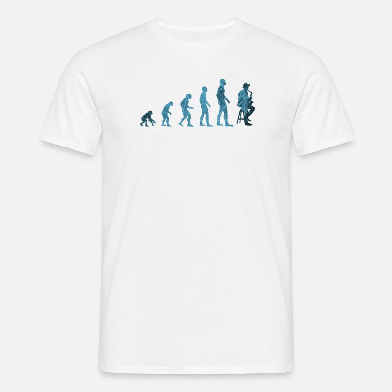 Evolution saxophone - Men's T-Shirt - white