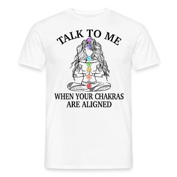 Talk to me when your Chakras are Aligened Yoga - Männer T-Shirt - Weiß - Vorne - AI Model Male 178 dark (178cm)