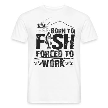 Born to Fish - Angel Gift - Men's T-Shirt - white - Front - AI Model Male 178 dark (178cm)