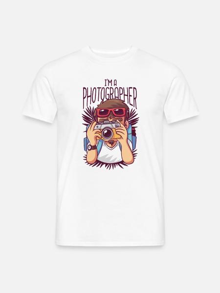 Fotograf Karikatur - Illustrations Geschenk - Männer T-Shirt - Weiß