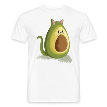 Avocado Chat - Cadeau des chats drôles - T-shirt homme - blanc - Devant - AI Model Male 178 dark (178cm)