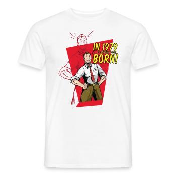 1979 wurde eine Legende geboren - Männer T-Shirt - Weiß - Vorne - AI Model Male 178 dark (178cm)