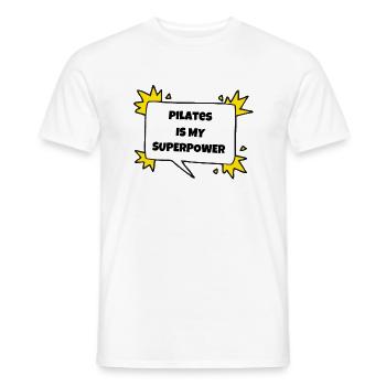 Pilates ist meine Supermacht. - Männer T-Shirt - Weiß - Vorne - AI Model Male 178 dark (178cm)