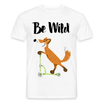 Soyez le renard sauvage avec son scooter - Enfants - Drôle - T-shirt homme - blanc - Devant - AI Model Male 178 dark (178cm)
