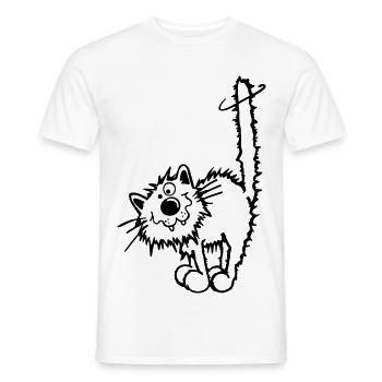 Drôle Chat - T-shirt homme - blanc - Devant - AI Model Male 178 dark (178cm)