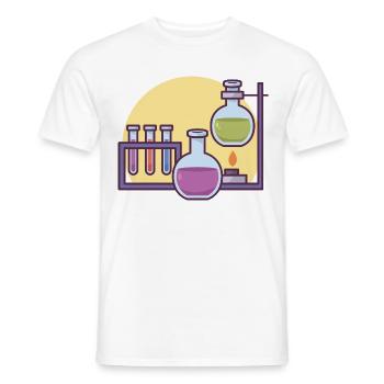 Science Experiment in School. - Men's T-Shirt - white - Front - AI Model Male 178 dark (178cm)