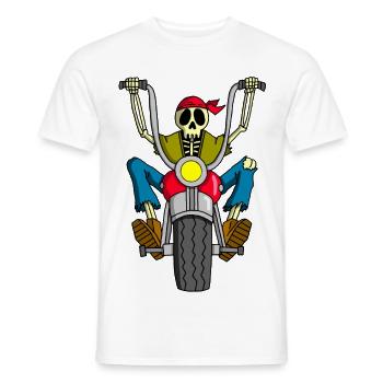 Skelett Motorrad - Männer T-Shirt - Weiß - Vorne - AI Model Male 178 dark (178cm)