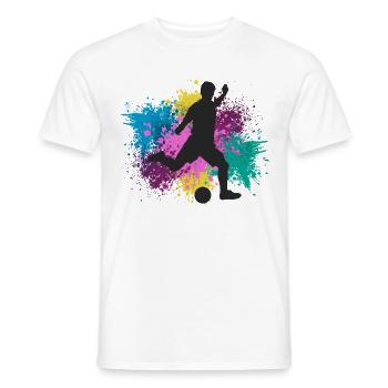 Fußball Grungy Farbspritzer - Männer T-Shirt - Weiß - Vorne - AI Model Male 178 dark (178cm)