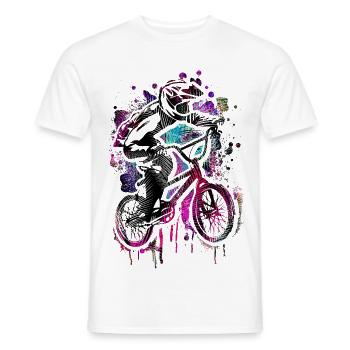Vélo Bmx coloré - Vélo BMX - Vélo BMX - T-shirt homme - blanc - Devant - AI Model Male 178 dark (178cm)