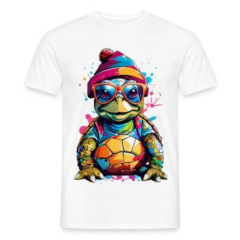 Turtle small and colorful - Men's T-Shirt - white - Front - AI Model Male 178 dark (178cm)