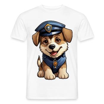 Hunde Polizistin - Männer T-Shirt - Weiß - Vorne - AI Model Male 178 dark (178cm)