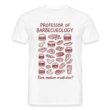 Professor of Barbecueology barbecue, grill, meat, - Men's T-Shirt - white - Front - AI Model Male 178 dark (178cm)