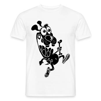 Relay race for a black dog - Men's T-Shirt - white - Front - AI Model Male 178 dark (178cm)