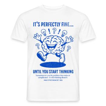Le cerveau dit jusqu’à ce que tu réfléchisses - T-shirt homme - blanc - Devant - AI Model Male 178 dark (178cm)