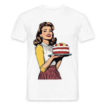Baking Cake Baking Queen Baking Fairy Baker Pop Art - Men's T-Shirt - white - Front - AI Model Male 178 dark (178cm)