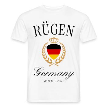 Rügen Deutschland Wappen Krone – Ostsee Reise - Männer T-Shirt - Weiß - Vorne - AI Model Male 178 dark (178cm)