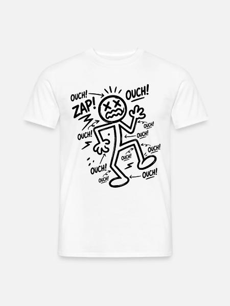 Elektroschock-Humor | Lustiges Elektriker-Geschenk - Männer T-Shirt - Weiß