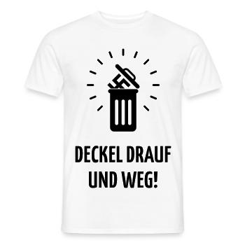 Deckel Drauf Und Weg! (Gegen Rechts / Black) - Männer T-Shirt - Weiß - Vorne - AI Model Male 178 dark (178cm)
