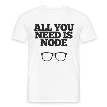 All You Need Is Node - Men's T-Shirt - white - Front - AI Model Male 178 dark (178cm)