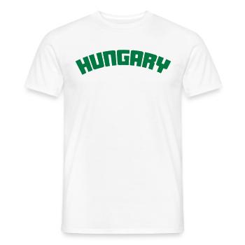 hungary - T-shirt homme - blanc - Devant - AI Model Male 178 dark (178cm)