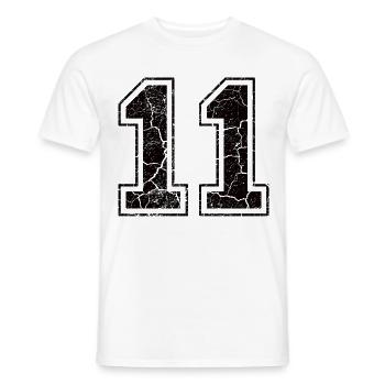 Number 11 in the used look - Men's T-Shirt - white - Front - AI Model Male 178 dark (178cm)