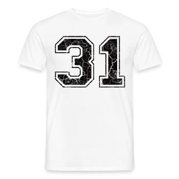 Number 31 in the used look - Men's T-Shirt - white - Front - AI Model Male 178 dark (178cm)