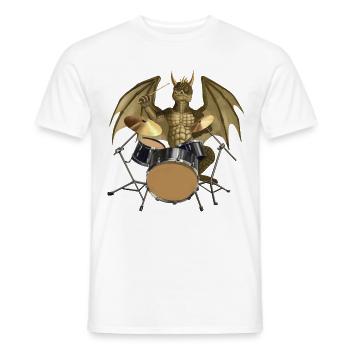 drummer - Men's T-Shirt - white - Front - AI Model Male 178 dark (178cm)