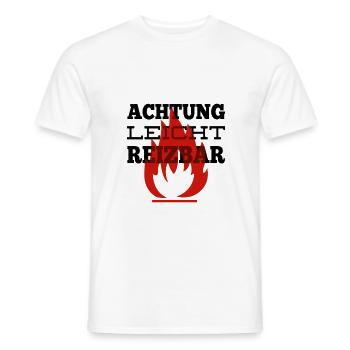 Attention légèrement irritable - T-shirt homme - blanc - Devant - AI Model Male 178 dark (178cm)
