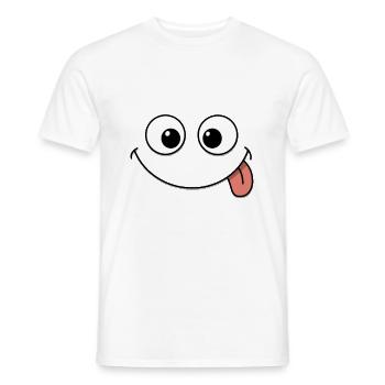 Funny face - Men's T-Shirt - white - Front - AI Model Male 178 dark (178cm)