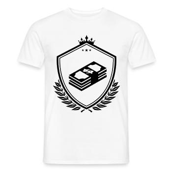 Money Symbol Coat of Arms - Men's T-Shirt - white - Front - AI Model Male 178 dark (178cm)