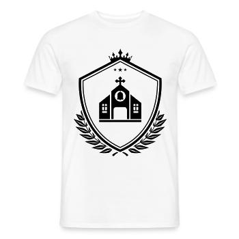 Kirche Wappen - Männer T-Shirt - Weiß - Vorne - AI Model Male 178 dark (178cm)